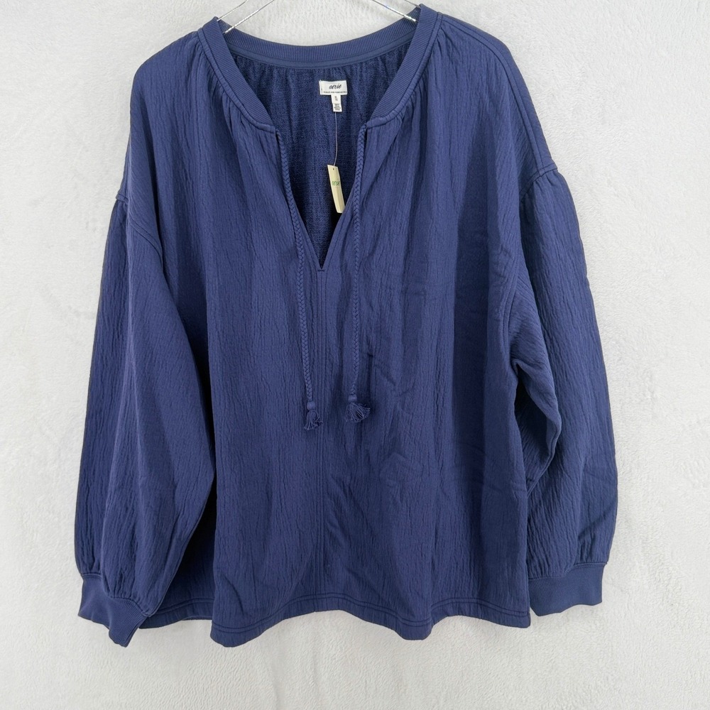 Aerie Navy Blue Pullover Easy Street Sweatshirt